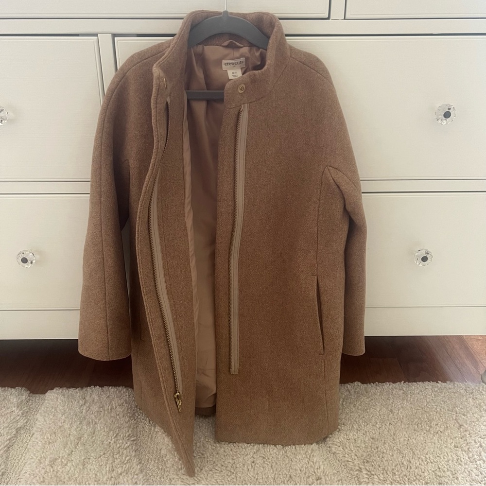 Crewcuts J.Crew Kids Camel Wool Peacoat Jacket 6-7